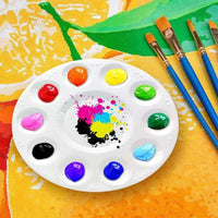 AOOKMIYA AOOKMIYA  15pcs Round Paint Tray Palettes 10 Wells White Plastic for Acrylic Oil Watercolor Craft DIY Art Painting Palettes