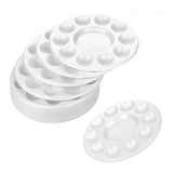 AOOKMIYA  15pcs White Round Paint Tray Palettes Plastic Pallets for Acrylic Oil Watercolor Craft DIY Art Painting Palettes