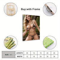 Chic Bikini Beauty Poster Canvas Frame Suitable for Home, Kitchen, Garden, Bedroom, Pubs, Bathroom, Party, Music Hall, Art Wall Decor