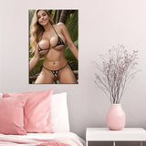 Chic Bikini Beauty Poster Canvas Frame Suitable for Home, Kitchen, Garden, Bedroom, Pubs, Bathroom, Party, Music Hall, Art Wall Decor