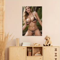 Chic Bikini Beauty Poster Canvas Frame Suitable for Home, Kitchen, Garden, Bedroom, Pubs, Bathroom, Party, Music Hall, Art Wall Decor