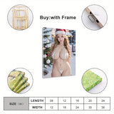 Festive Bikini Beauty Poster Canvas Frame Suitable for Home, Kitchen, Garden, Bedroom, Pubs, Bathroom, Party, Music Hall, Art Wall Decor