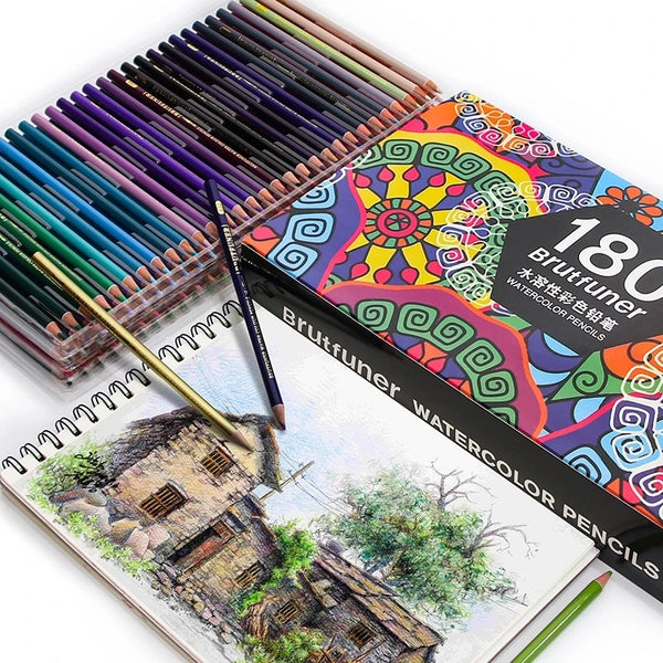 180/260 color oily color pencil set professional color painter painting sketch wooden pencil art water soluble color pencil set