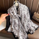 180*90cm New style female Autumn winter Fashion silk scarves lady large shawl beach wraps foulard pareo bandanna muffler women