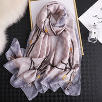 180*90cm New style female Autumn winter Fashion silk scarves lady large shawl beach wraps foulard pareo bandanna muffler women