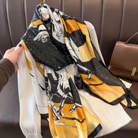 180*90cm New style female Autumn winter Fashion silk scarves lady large shawl beach wraps foulard pareo bandanna muffler women