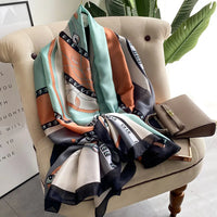 180*90cm New style female Autumn winter Fashion silk scarves lady large shawl beach wraps foulard pareo bandanna muffler women