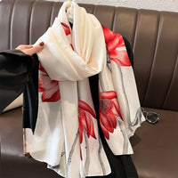 180*90cm New style female Autumn winter Fashion silk scarves lady large shawl beach wraps foulard pareo bandanna muffler women