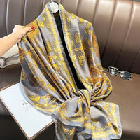 180*90cm New style female Autumn winter Fashion silk scarves lady large shawl beach wraps foulard pareo bandanna muffler women