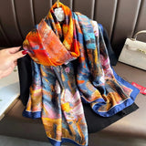 180*90cm New style female Autumn winter Fashion silk scarves lady large shawl beach wraps foulard pareo bandanna muffler women