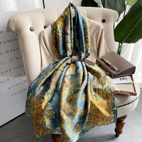 180*90cm New style female Autumn winter Fashion silk scarves lady large shawl beach wraps foulard pareo bandanna muffler women