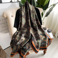 180*90cm New style female Autumn winter Fashion silk scarves lady large shawl beach wraps foulard pareo bandanna muffler women