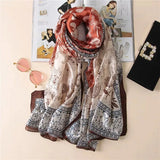 180*90cm New style female Autumn winter Fashion silk scarves lady large shawl beach wraps foulard pareo bandanna muffler women