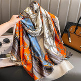 180*90cm New style female Autumn winter Fashion silk scarves lady large shawl beach wraps foulard pareo bandanna muffler women