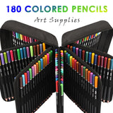 180 Lápis Coloridos Zipper-Case Set Soft Core Cabos Coloridos para Colorir Pintura Desenho Artistas Adultos Coloristas Profissionais