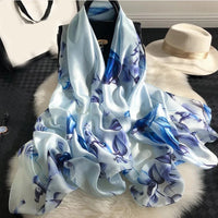 180X90CM Luxury Brand Fashion Summer Women Soft Silk Scarves Female Shawl Foulard Ladies Muffler Beach Wrap Bandanna Pareo beach