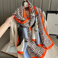 180X90CM Luxury Brand Fashion Summer Women Soft Silk Scarves Female Shawl Foulard Ladies Muffler Beach Wrap Bandanna Pareo beach