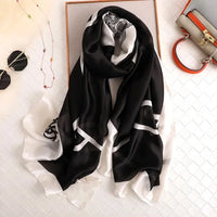 180X90CM Luxury Brand Fashion Summer Women Soft Silk Scarves Female Shawl Foulard Ladies Muffler Beach Wrap Bandanna Pareo beach