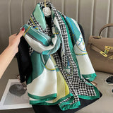 180X90CM Luxury Brand Fashion Summer Women Soft Silk Scarves Female Shawl Foulard Ladies Muffler Beach Wrap Bandanna Pareo beach