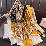 180X90CM Luxury Brand Fashion Summer Women Soft Silk Scarves Female Shawl Foulard Ladies Muffler Beach Wrap Bandanna Pareo beach