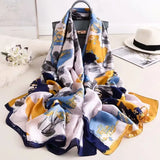 180X90CM Luxury Brand Fashion Summer Women Soft Silk Scarves Female Shawl Foulard Ladies Muffler Beach Wrap Bandanna Pareo beach