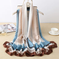 180X90CM Luxury Brand Fashion Summer Women Soft Silk Scarves Female Shawl Foulard Ladies Muffler Beach Wrap Bandanna Pareo beach