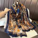 180X90CM Luxury Brand Fashion Summer Women Soft Silk Scarves Female Shawl Foulard Ladies Muffler Beach Wrap Bandanna Pareo beach