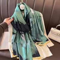 180X90CM Luxury Brand Fashion Summer Women Soft Silk Scarves Female Shawl Foulard Ladies Muffler Beach Wrap Bandanna Pareo beach