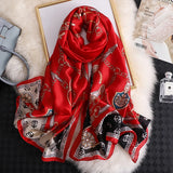 180X90CM Luxury Brand Fashion Summer Women Soft Silk Scarves Female Shawl Foulard Ladies Muffler Beach Wrap Bandanna Pareo beach