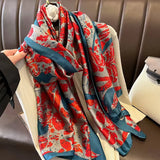 180X90CM Luxury Brand Fashion Summer Women Soft Silk Scarves Female Shawl Foulard Ladies Muffler Beach Wrap Bandanna Pareo beach