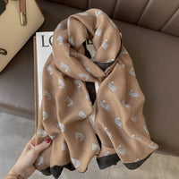 180X90cm Fashion Spring and Autumn Scarf Women's Cotton and Linen Dual-purpose All-match Thin Winter Silk Scarf Long Gauze Scarf