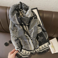 180X90cm Fashion Spring and Autumn Scarf Women's Cotton and Linen Dual-purpose All-match Thin Winter Silk Scarf Long Gauze Scarf