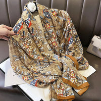 180X90cm Fashion Spring and Autumn Scarf Women's Cotton and Linen Dual-purpose All-match Thin Winter Silk Scarf Long Gauze Scarf