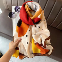 180X90cm Fashion Spring and Autumn Scarf Women's Cotton and Linen Dual-purpose All-match Thin Winter Silk Scarf Long Gauze Scarf