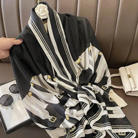 180X90cm Fashion Spring and Autumn Scarf Women's Cotton and Linen Dual-purpose All-match Thin Winter Silk Scarf Long Gauze Scarf