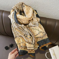 180X90cm Fashion Spring and Autumn Scarf Women's Cotton and Linen Dual-purpose All-match Thin Winter Silk Scarf Long Gauze Scarf