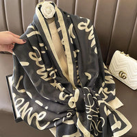 180X90cm Fashion Spring and Autumn Scarf Women's Cotton and Linen Dual-purpose All-match Thin Winter Silk Scarf Long Gauze Scarf