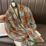 180X90cm Fashion Spring and Autumn Scarf Women's Cotton and Linen Dual-purpose All-match Thin Winter Silk Scarf Long Gauze Scarf