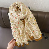 180X90cm Fashion Spring and Autumn Scarf Women's Cotton and Linen Dual-purpose All-match Thin Winter Silk Scarf Long Gauze Scarf