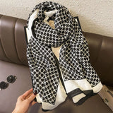 180X90cm Fashion Spring and Autumn Scarf Women's Cotton and Linen Dual-purpose All-match Thin Winter Silk Scarf Long Gauze Scarf