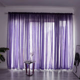 1PC Voile Window Curtain Solid Color Grape Purple High Quality Simple Curtains Modern Generous Beautiful Exquisite Curtain