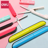 1PCS DELI mini portable scissors 0600 creative folding pen-shaped round head art children stationery scissors