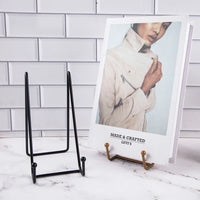 AOOKMIYA 1pc Metal Plate Display Stand Picture Easel Stands Holder Display Pictures Frame Photo Decorative Plate Dish Tabletop Arts