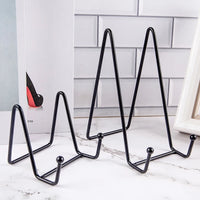 AOOKMIYA 1pc Metal Plate Display Stand Picture Easel Stands Holder Display Pictures Frame Photo Decorative Plate Dish Tabletop Arts