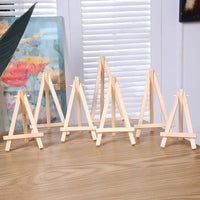 AOOKMIYA 1pc Natural Wood Mini Easel Frame Tripod Display Meeting Wedding Table Number Name Card Stand Holder Children Painting Crafts