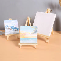 AOOKMIYA 1pc Natural Wood Mini Easel Frame Tripod Display Meeting Wedding Table Number Name Card Stand Holder Children Painting Crafts