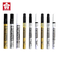 1pc Sakura Pen-Touch Paint Marker Gold, Silver,Copper 0.7mm 1mm 2mm Waterproof Low Odor Xylene-Free Permanent On Most Surfaces