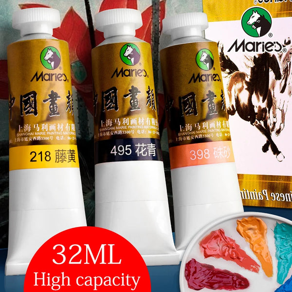 1pc marie pintura chinesa pigmento grande capacidade 32ml pintura chinesa tinta pintura arte suprimentos