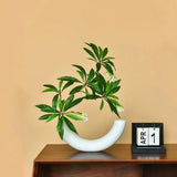 1pcs Enchanting Crescent Moon Vase Creative Design Ornaments Simple Plastic White Eco-Friendly  Vase Home Decoration New