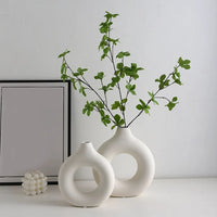 1pcs Enchanting Crescent Moon Vase Creative Design Ornaments Simple Plastic White Eco-Friendly  Vase Home Decoration New